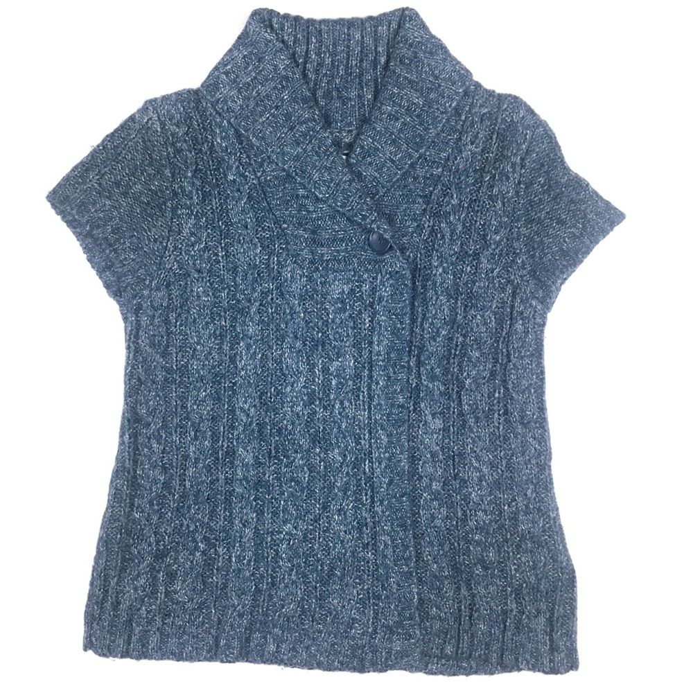 Blue Short Sleeve Sweater Cardigan - SP - Sonoma